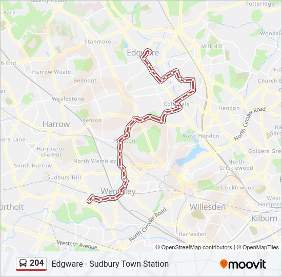 204 Bus Line Map