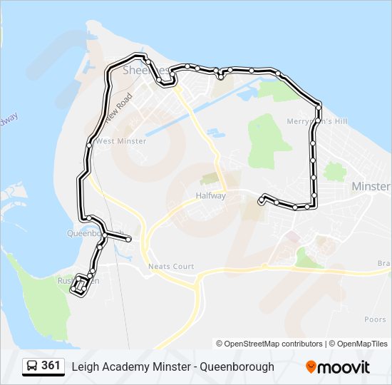 361 Bus Line Map