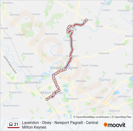 21 Bus Line Map