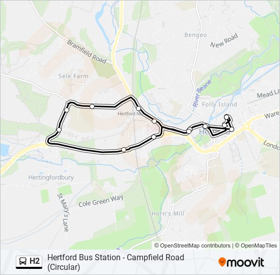 h2 Route: Schedules, Stops & Maps - Hertford (Updated)