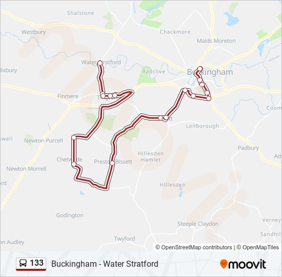 133 bus Line Map