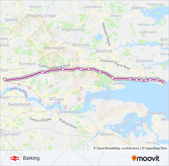 C2C train Line Map