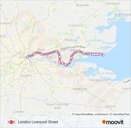C2C Train Line Map