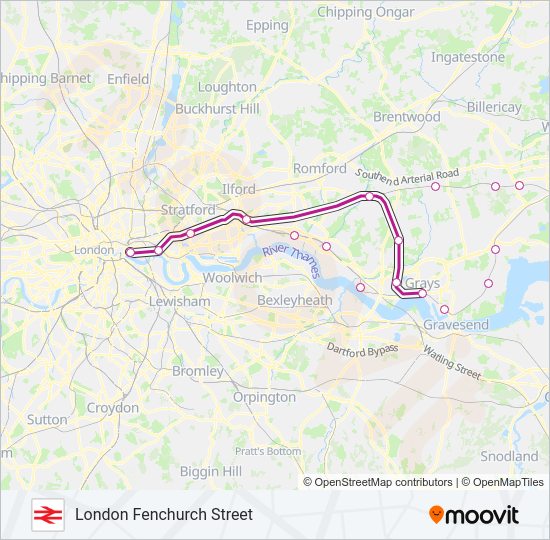 C2C train Line Map