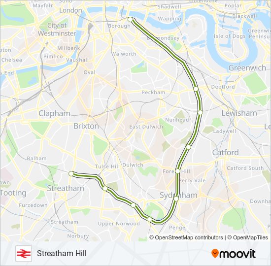 SOUTHERN train Line Map