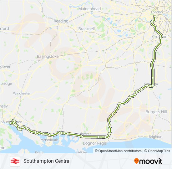 SOUTHERN train Line Map