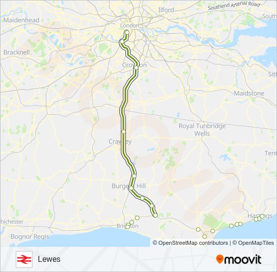 SOUTHERN train Line Map