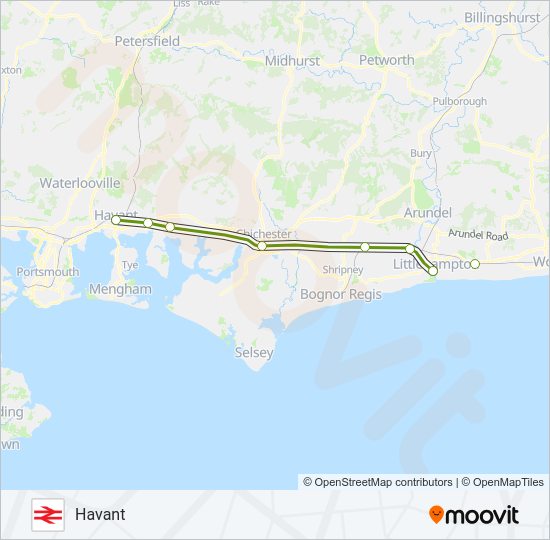 Surbiton Train Line Map Southern Route: Schedules, Stops & Maps - Havant (Updated)