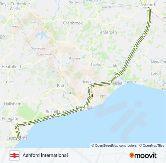 Chichester Train Line Map Southern Route: Schedules, Stops & Maps - Ashford International (Updated)