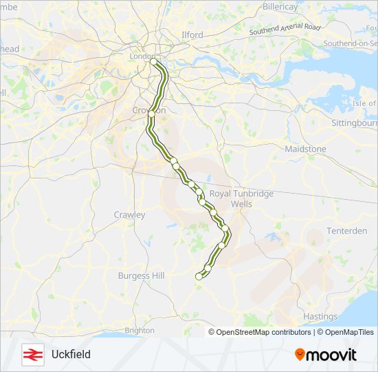 Uckfield Train Line Map Southern Route: Schedules, Stops & Maps - Uckfield (Updated)