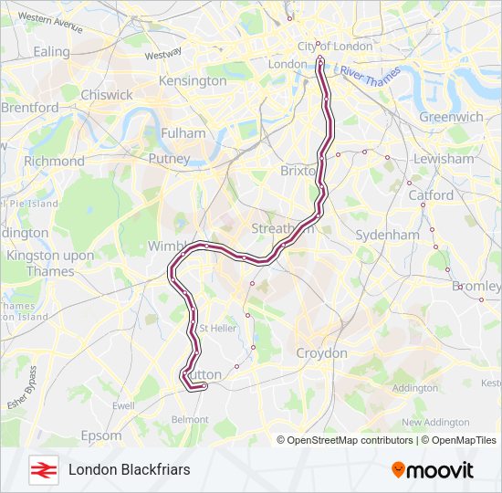 THAMESLINK Train Line Map