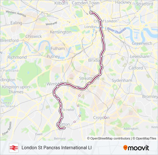 THAMESLINK Train Line Map