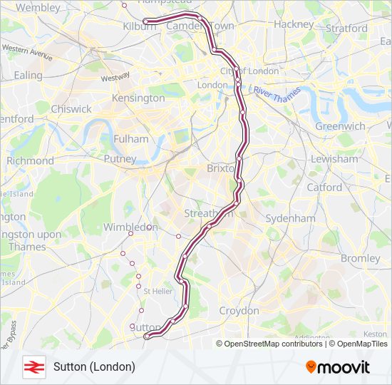 THAMESLINK Train Line Map
