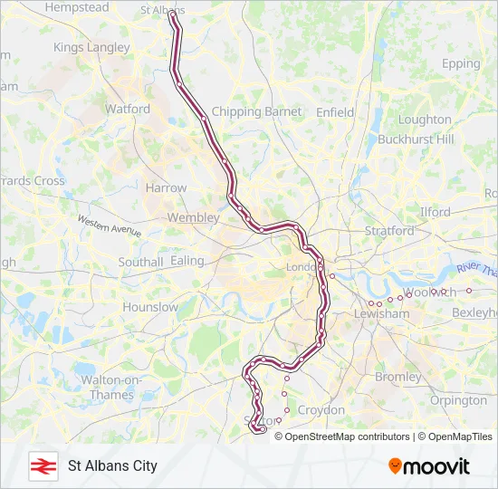 THAMESLINK Train Line Map