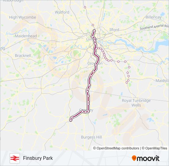 THAMESLINK Train Line Map