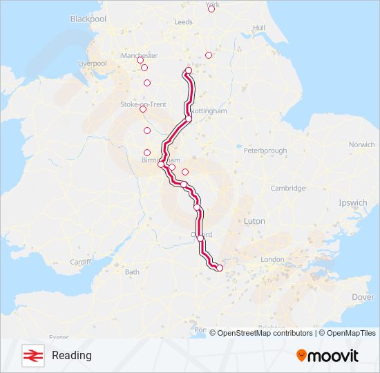 CROSSCOUNTRY train Line Map