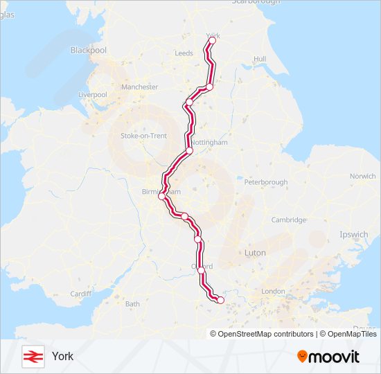 CROSSCOUNTRY train Line Map