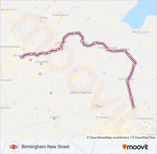 CROSSCOUNTRY train Line Map