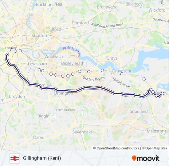 southeastern Route: Schedules, Stops & Maps - Gillingham (Kent) (Updated)