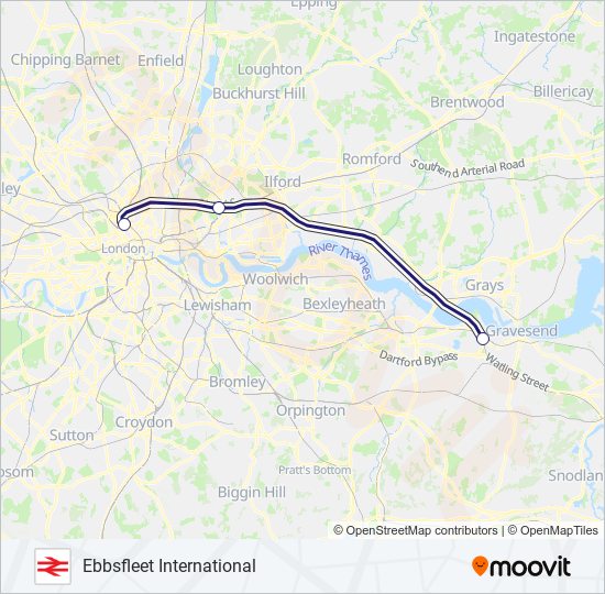 southeastern Route: Schedules, Stops & Maps - Ebbsfleet International