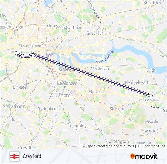 Eltham Train Line Map Southeastern Route: Schedules, Stops & Maps - Crayford (Updated)