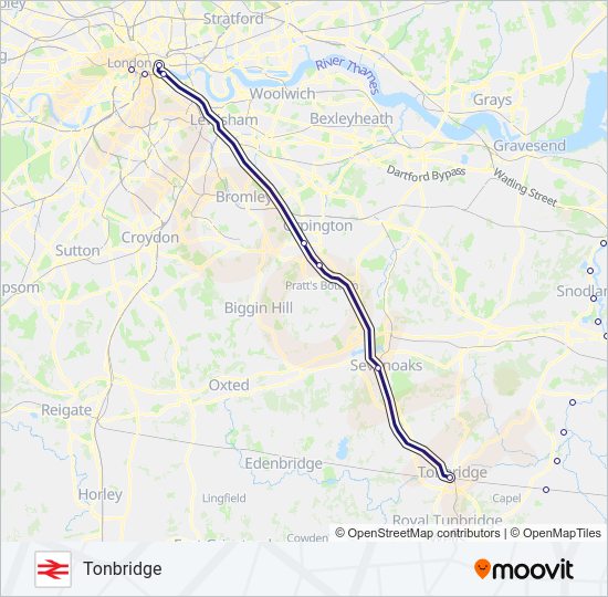 SOUTHEASTERN train Line Map