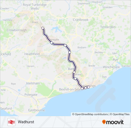 SOUTHEASTERN train Line Map