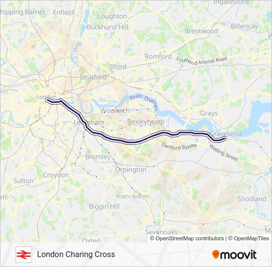 Charing cross train line map