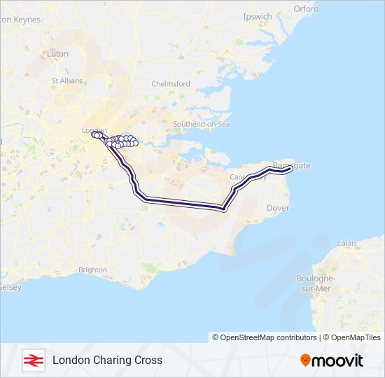 Southeastern Route Schedules Stops And Maps London Charing Cross