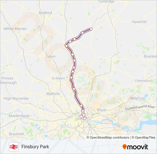 GREAT NORTHERN train Line Map