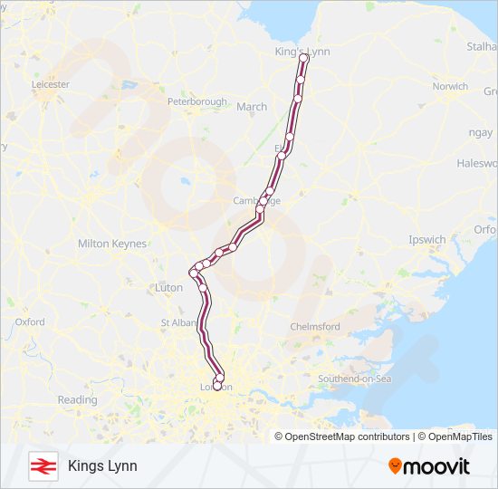 GREAT NORTHERN train Line Map