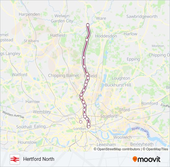 GREAT NORTHERN train Line Map