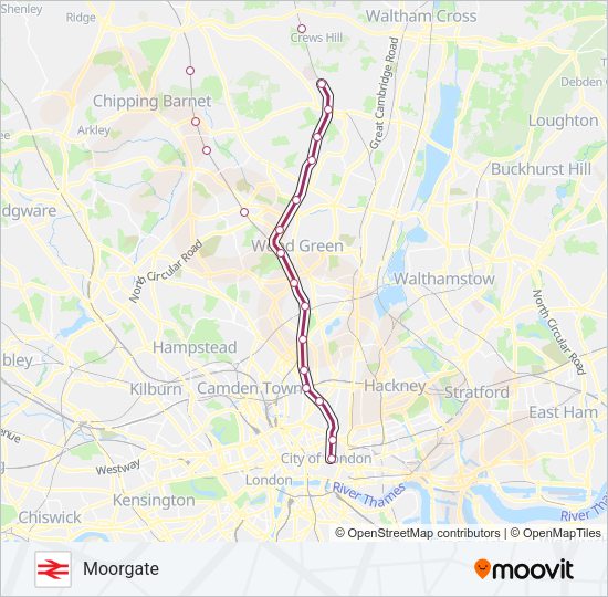 GREAT NORTHERN Train Line Map