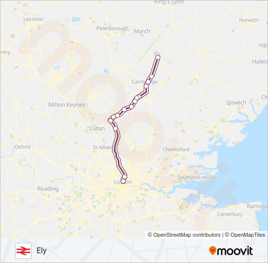 GREAT NORTHERN train Line Map