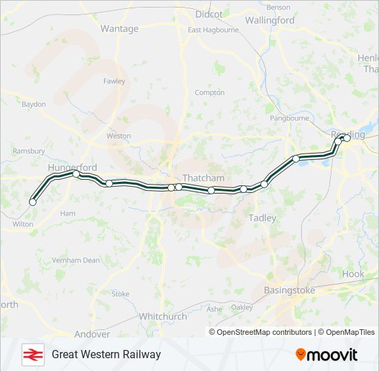 GREAT WESTERN RAILWAY train Line Map