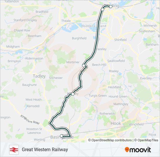 GREAT WESTERN RAILWAY train Line Map