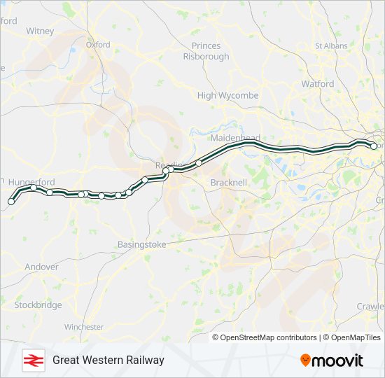 GREAT WESTERN RAILWAY Train Line Map