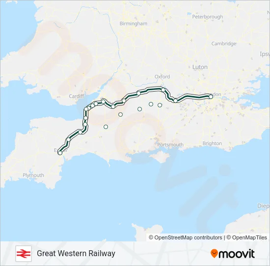 GREAT WESTERN RAILWAY Train Line Map