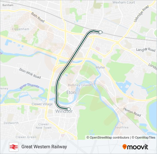 GREAT WESTERN RAILWAY Train Line Map