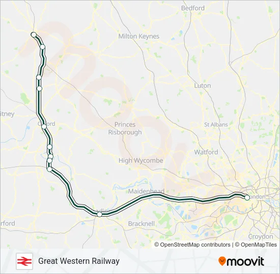 GREAT WESTERN RAILWAY Train Line Map
