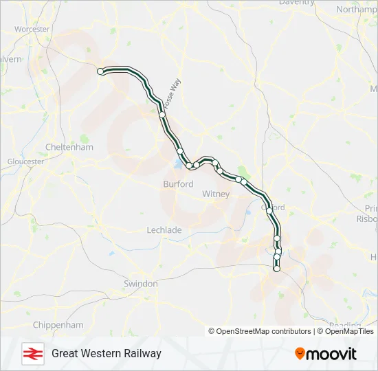 GREAT WESTERN RAILWAY Train Line Map