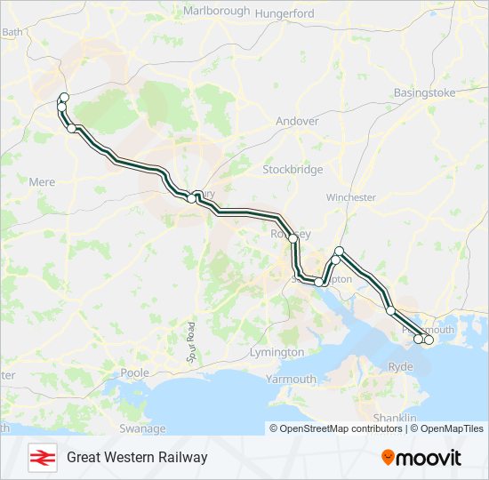 GREAT WESTERN RAILWAY train Line Map