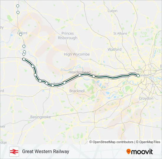 GREAT WESTERN RAILWAY Train Line Map