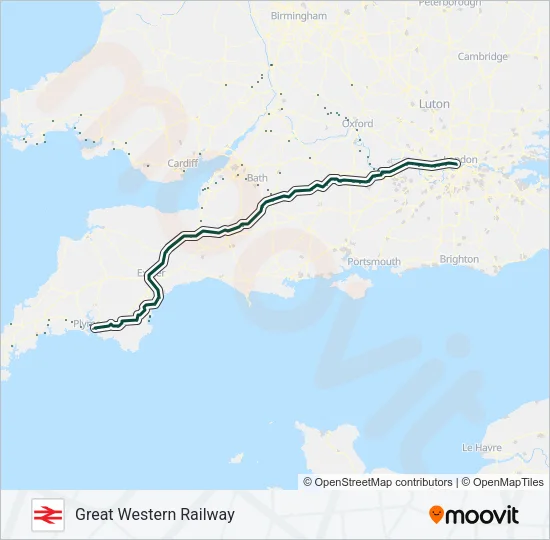 GREAT WESTERN RAILWAY Train Line Map