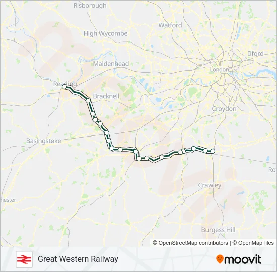 GREAT WESTERN RAILWAY Train Line Map