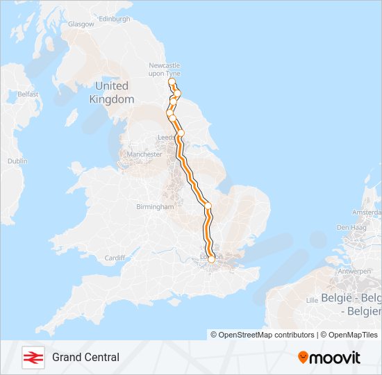 GRAND CENTRAL train Line Map