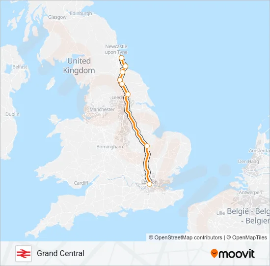 GRAND CENTRAL Train Line Map