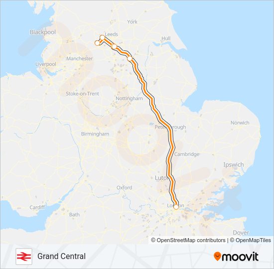 GRAND CENTRAL Train Line Map