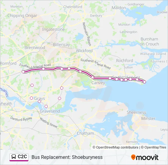 C2C Bus Line Map
