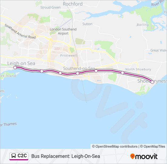 C2C Bus Line Map